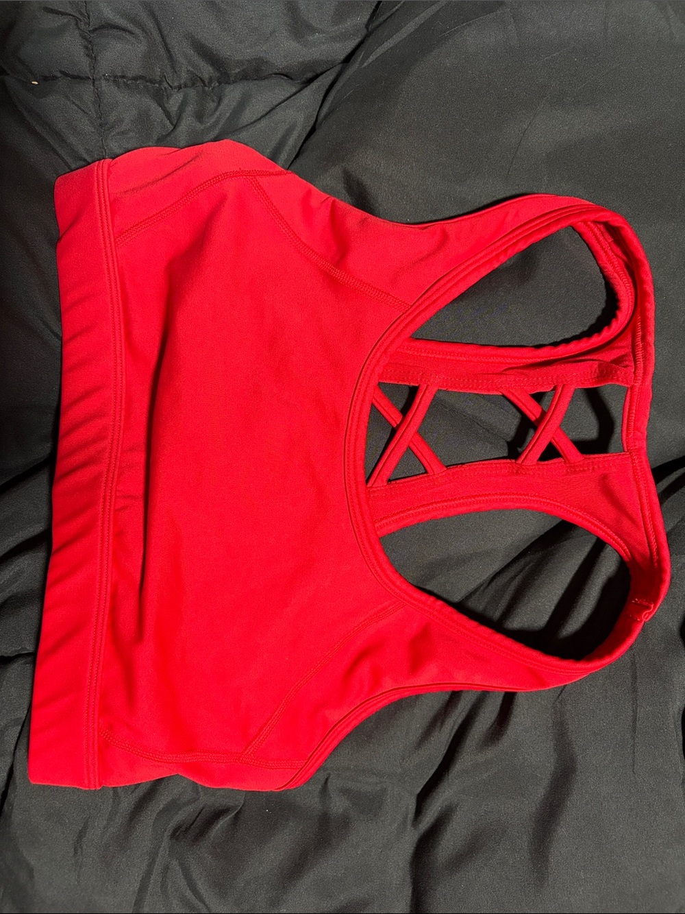 High-Impact Red Crisscross Sports Bra for Women